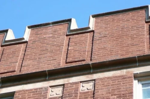 Stepped Brick Parapet Wall Design