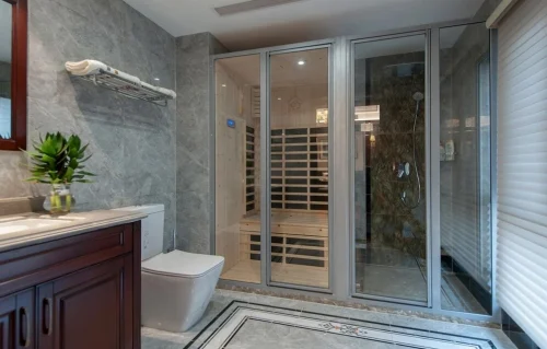 bathroom glass door