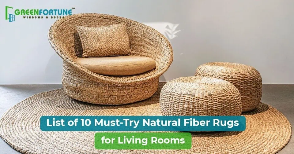 Natural fiber rugs for living rooms