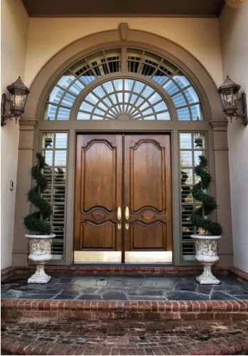Arched Doors with Integrated Windows

