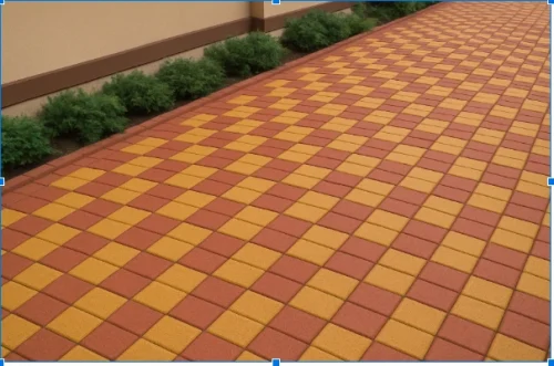 Traditional Red-Yellow Interlock Bricks Design
