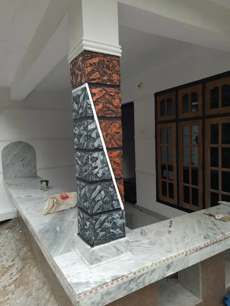 Can I use wallpaper or tiles on pillars