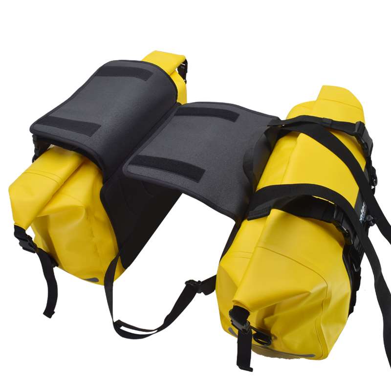 Waterproof Motorcycle Saddlebags 80L with yellow from sealock outdoor