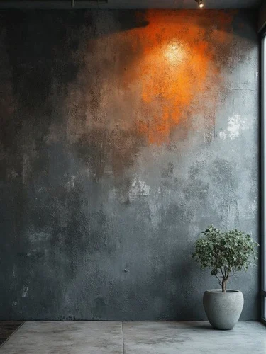 Colored Concrete Interior Walls