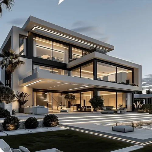 modern glass and buildings