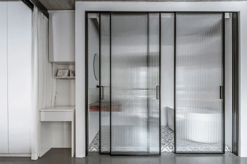 bathroom glass door