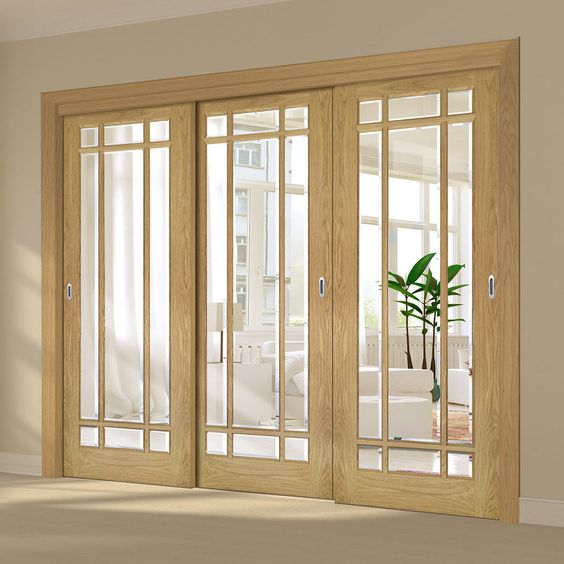 Wood-Framed Sliding Glass Balcony Door