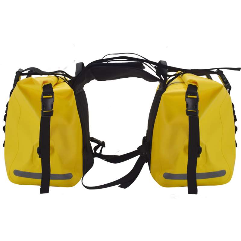 Waterproof Motorcycle Saddlebags 80L with yellow from sealock outdoor