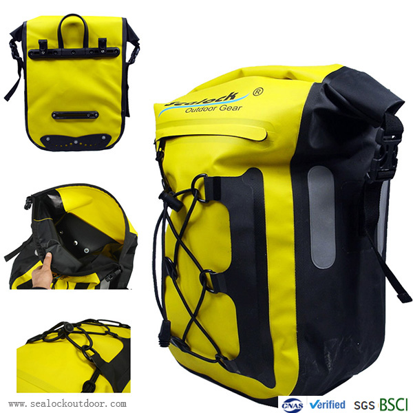 Waterproof Bike Backpack With Yellow 25Liter
