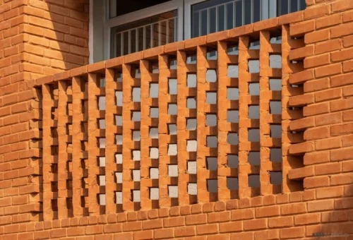Perforated Modern Brick Parapet Wall Design