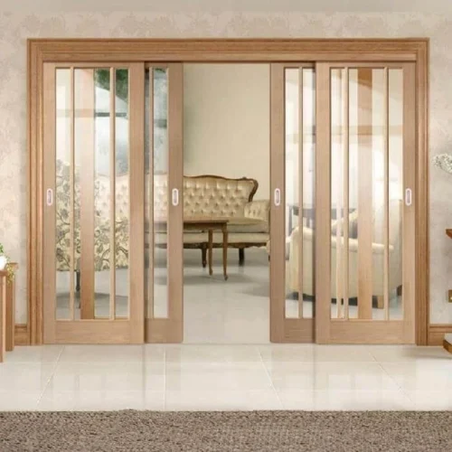 Door with Sidelight Sliding Windows
