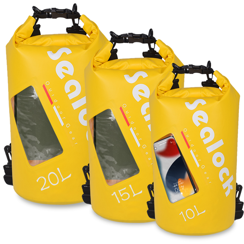 waterproof dry bag 20 Liter with pocket for phone