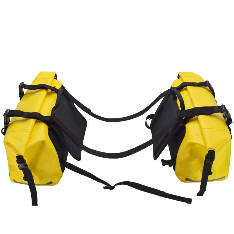 Waterproof Motorcycle Saddlebags 80L with yellow from sealock outdoor