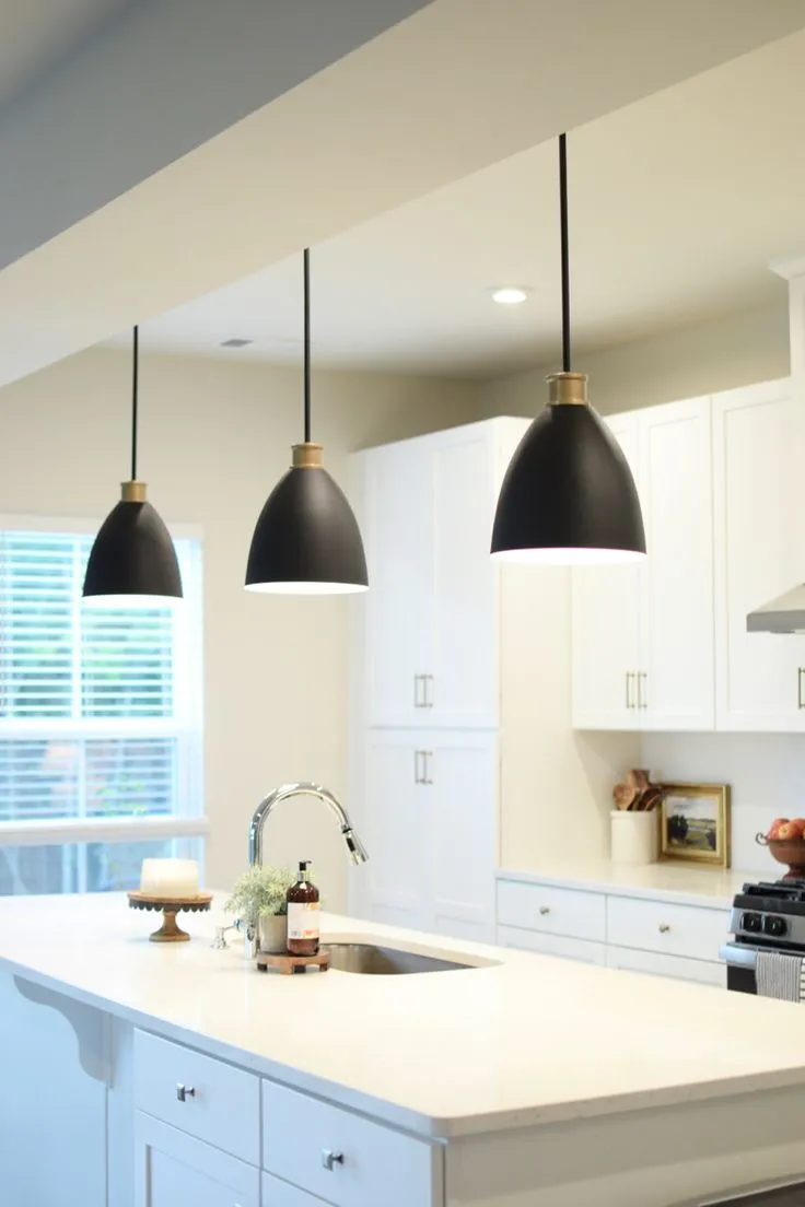 Matte black bell pendants
