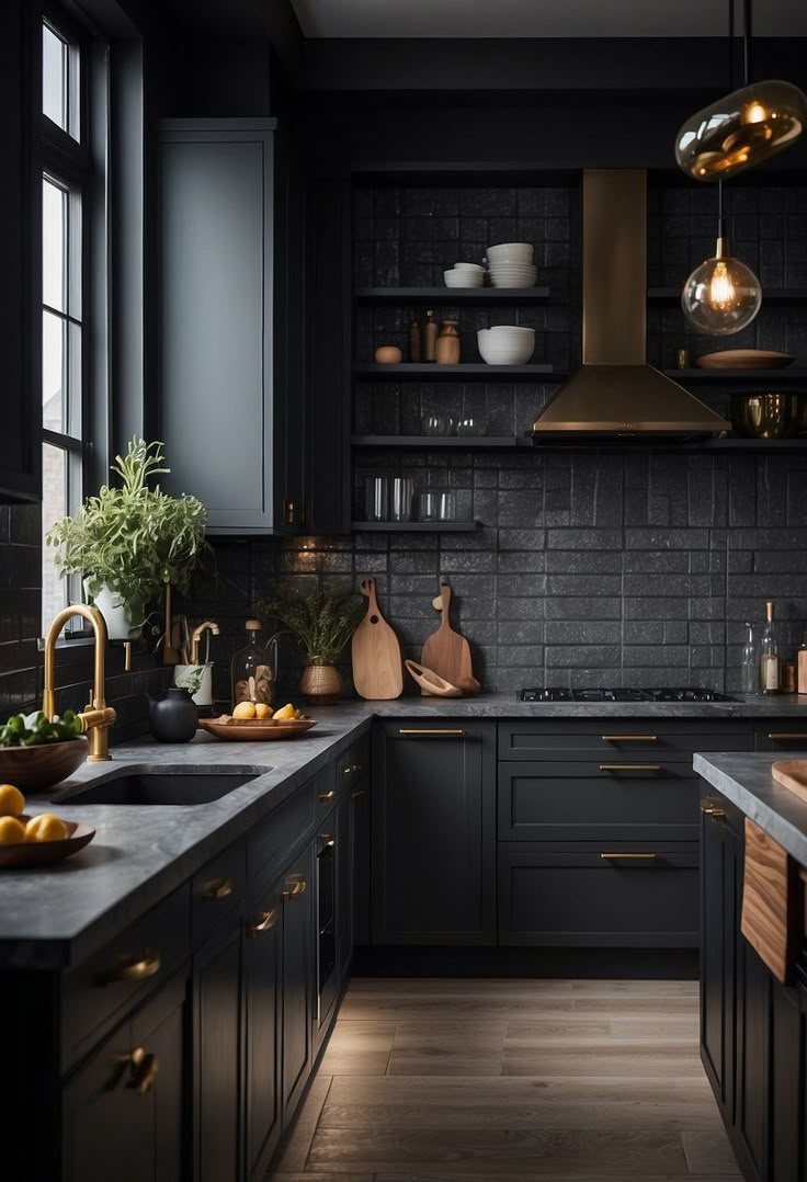 black modular kitchen designs