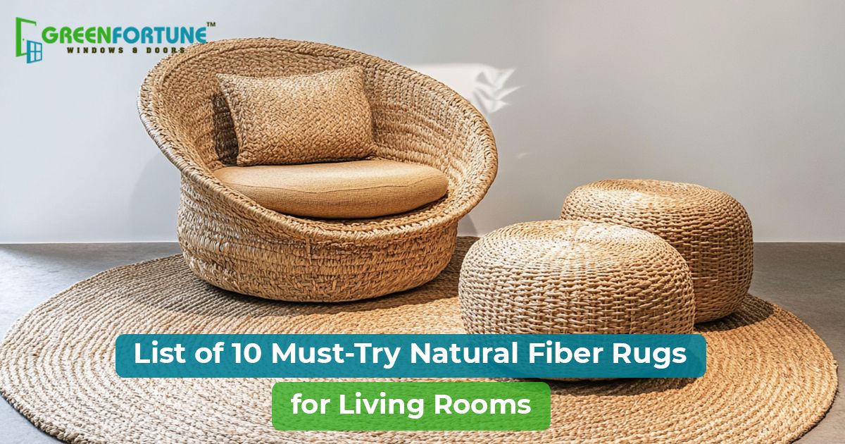 Natural fiber rugs for living rooms