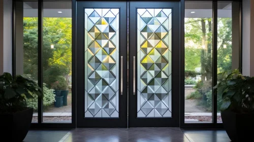 Frosted Glass Window Designs for Front Doors
