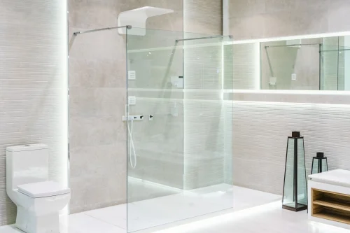 bathroom glass door