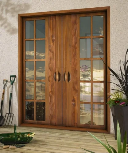 Door with Glass and Wood