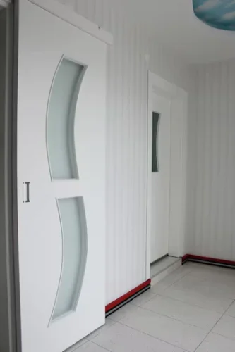 Glass-Inlay WPC Door Design