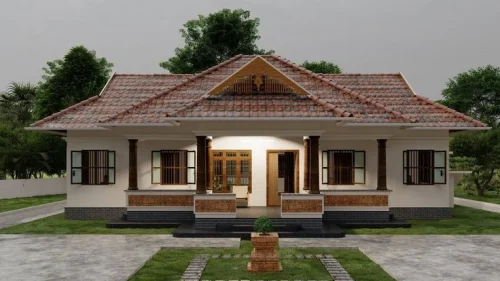 Symmetrical Kerala Home Design 