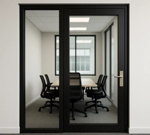 Black Frame Glass Door