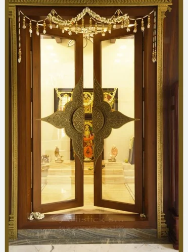 Stained Glass Panels inside pooja room