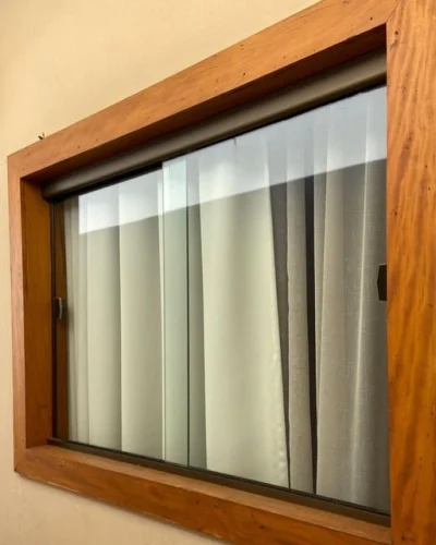 Glass window design with wooden Frame
