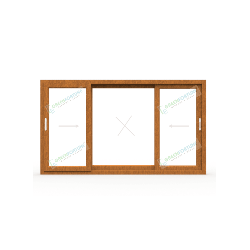 Golden Oak 3 track mid fixed window